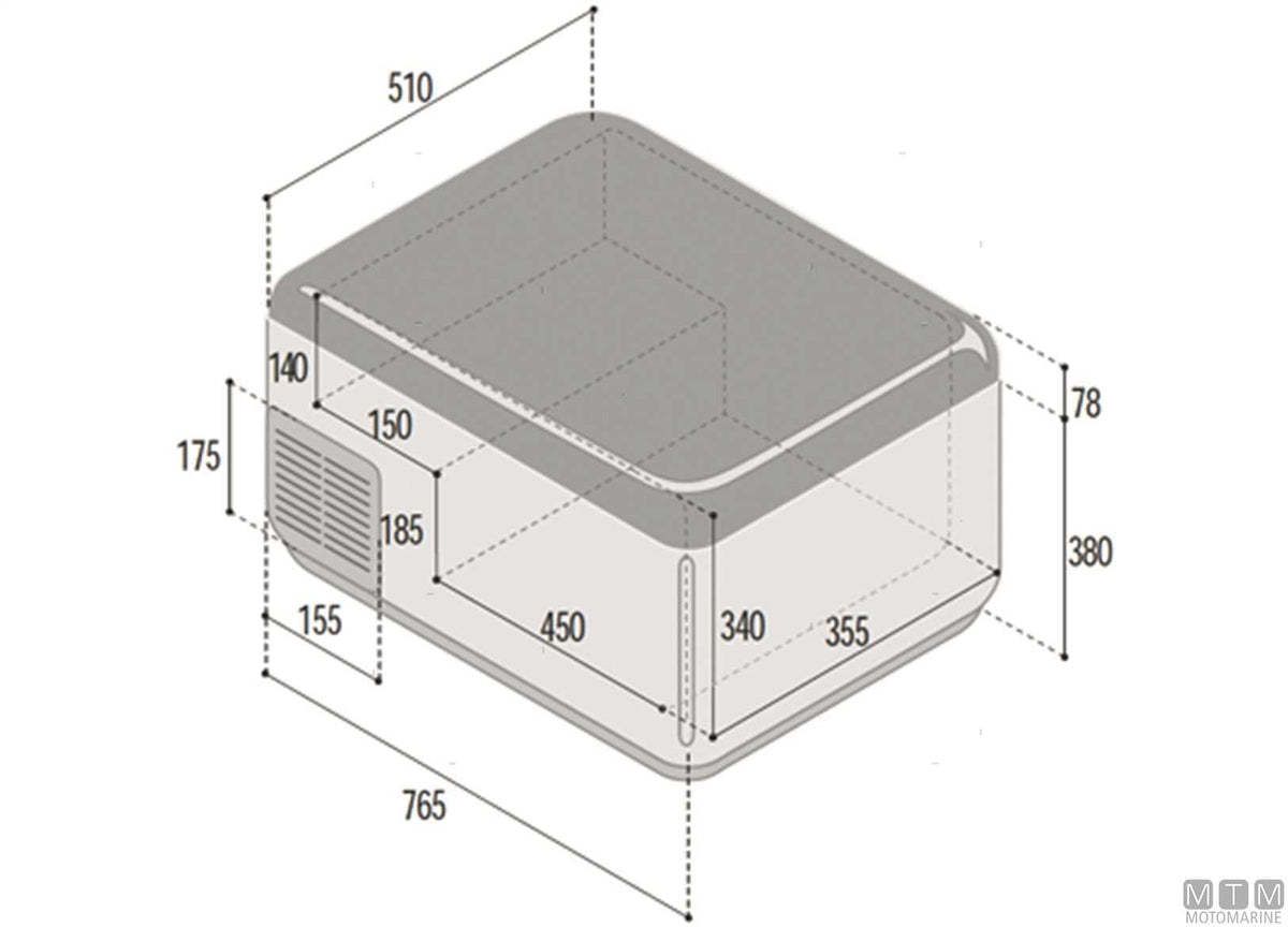 VF C65D portable fridge, 65 L, digital thermostat - original photo Motomarine Srl