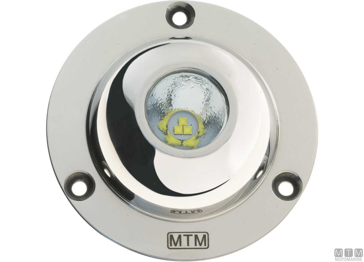MTM blue LED underwater light in stainless steel Ø80 mm - original photo Motomarine Srl