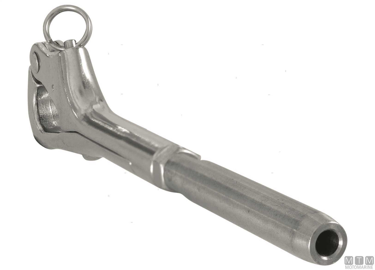 Pelican hook M8 for Ø4 mm wire, stainless steel 316 - original photo Motomarine Srl