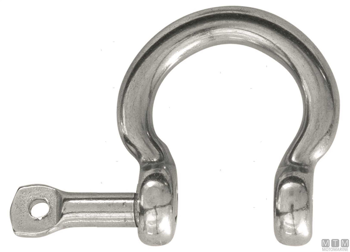 Omega shackle Ø8 mm AISI 316 stainless steel captive pin - original photo Motomarine Srl