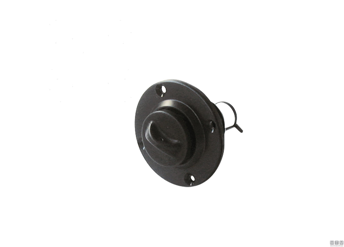 Round drain plug black in plastic - original photo Motomarine Srl