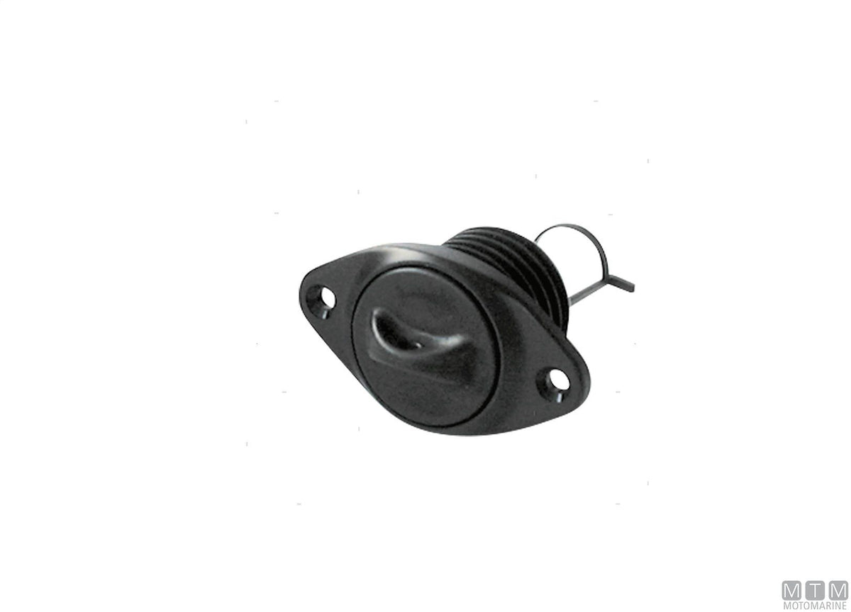 Oval drain plug black in plastic - original photo Motomarine Srl