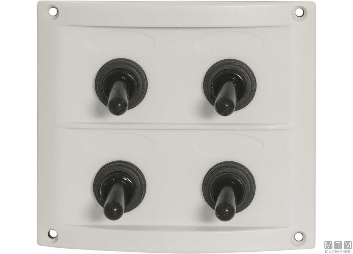 White panel with lever switches, 6 positions, 125x100 mm - original photo Motomarine Srl