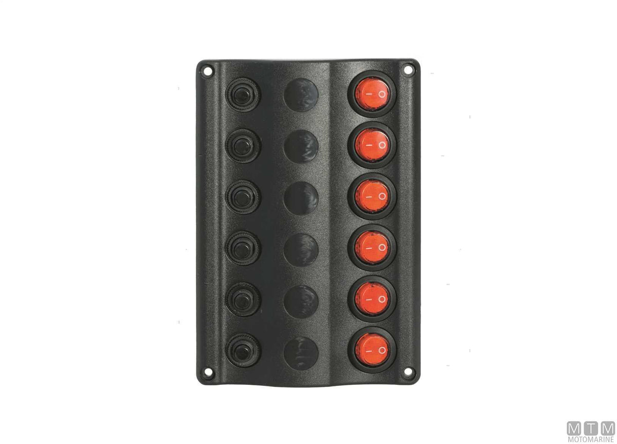 Panel with push-button switches, 4 positions, 110x100 mm - original photo Motomarine Srl