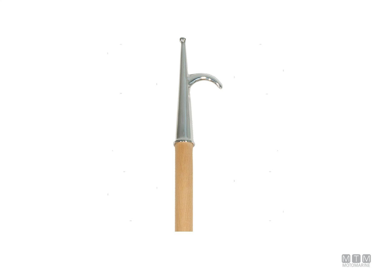 Wooden boat hook 180 cm, stainless steel tip - original photo Motomarine Srl