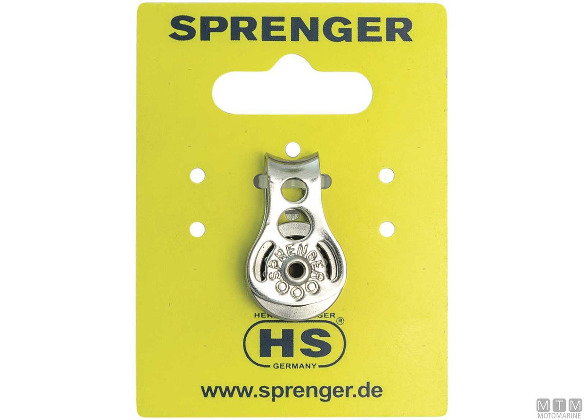 HS stainless steel single flush-mount block, ball-bearing sheave Ø19 mm - original photo Motomarine Srl