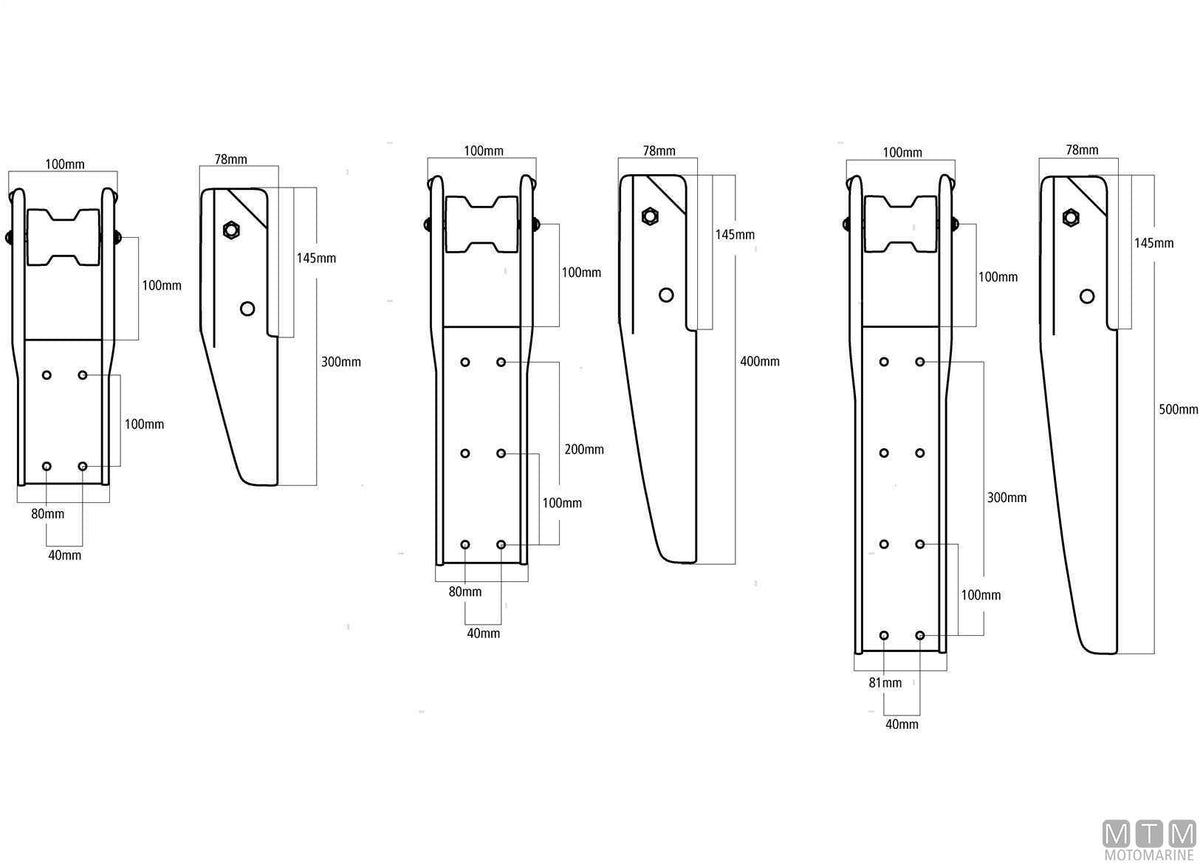 Fixed chain fairlead 300 mm in AISI 316 stainless steel - original photo Motomarine Srl