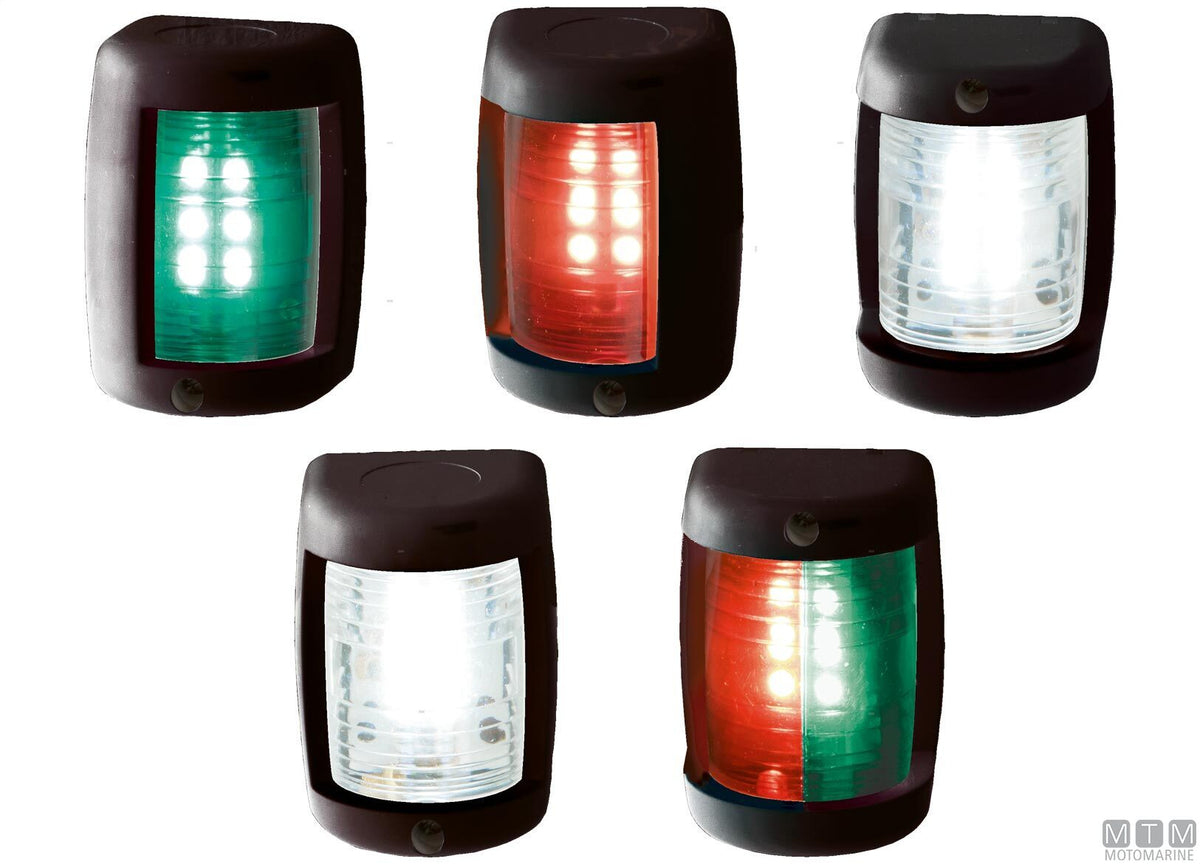 LED navigation sidelight, green, Mini, black, 43x59 mm - original photo Motomarine Srl