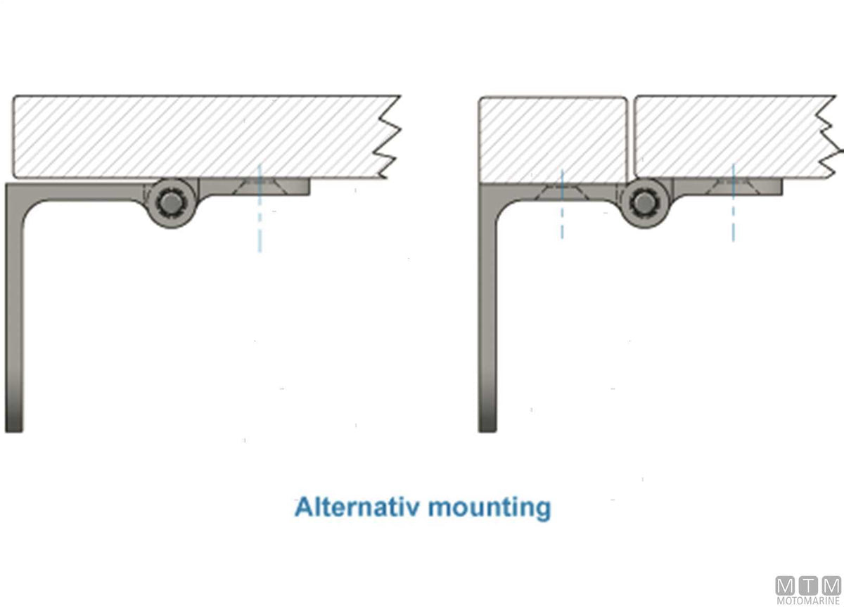Roca hinge support 55x60 mm, satin aluminium - original photo Motomarine Srl