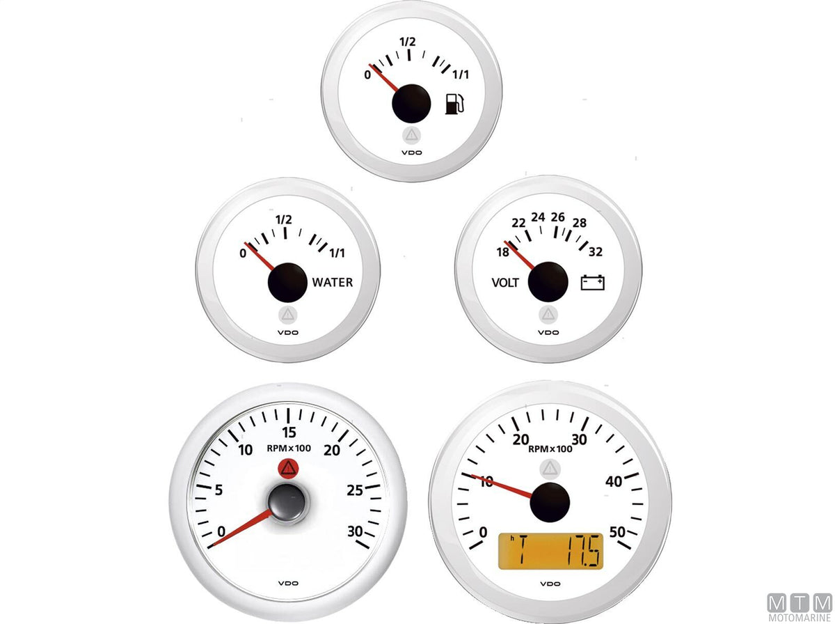 Tachometer/hour meter VDO 5000 Ø85 mm White - original photo Motomarine Srl