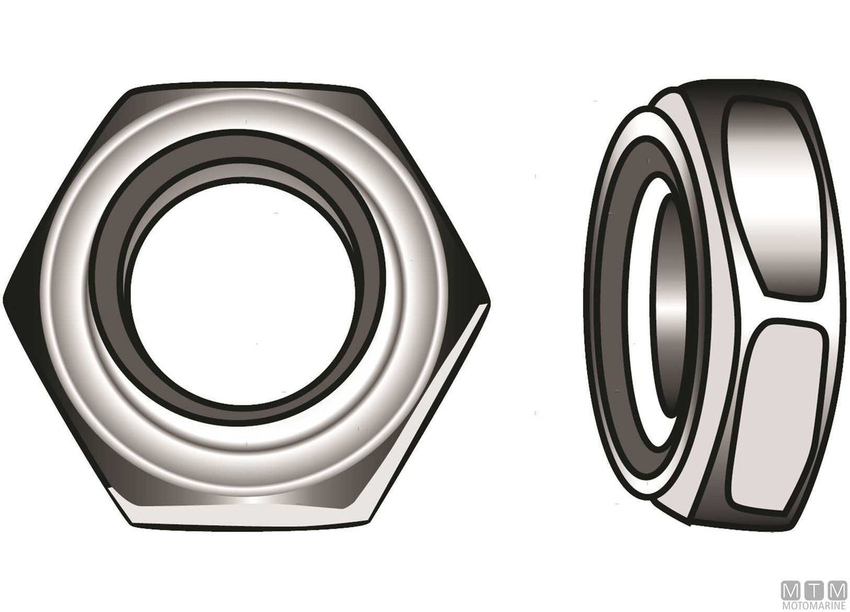 DIN985 self-locking nuts, stainless steel A4, M4, 20 pcs - original photo Motomarine Srl