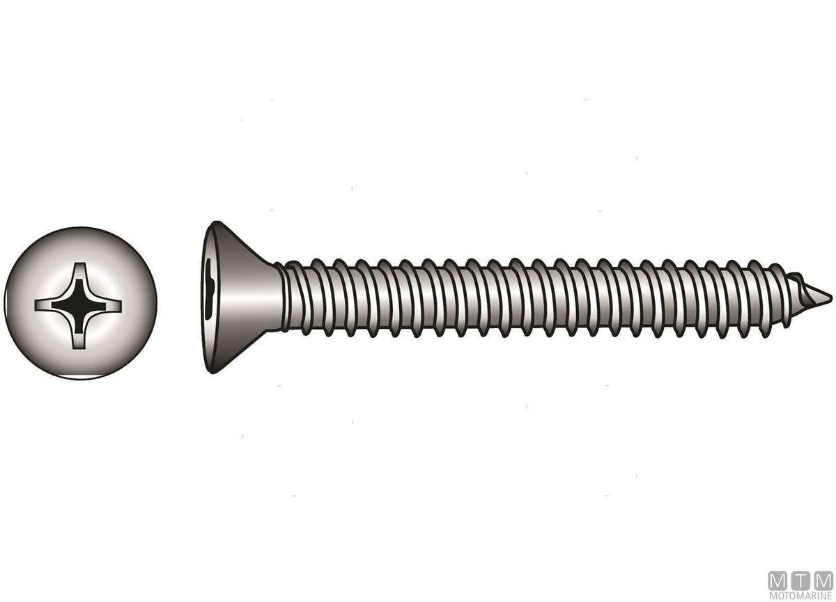 Self-tapping screws countersunk head DIN7982 stainless steel A4 Ø2.9x19 mm - 20 pcs - original photo Motomarine Srl