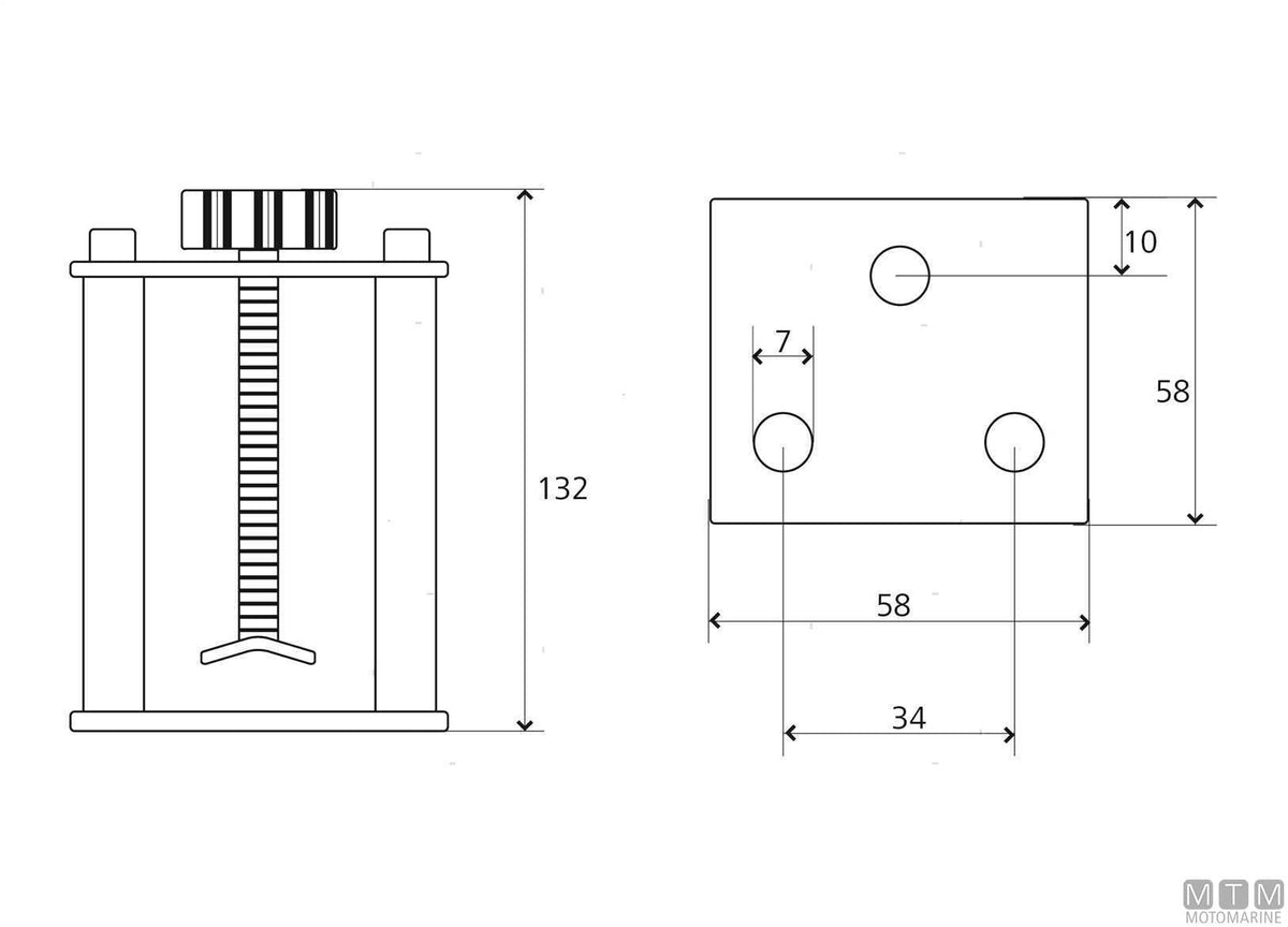 Anchor stop, stainless steel 316, for XL tilting bow roller - original photo Motomarine Srl