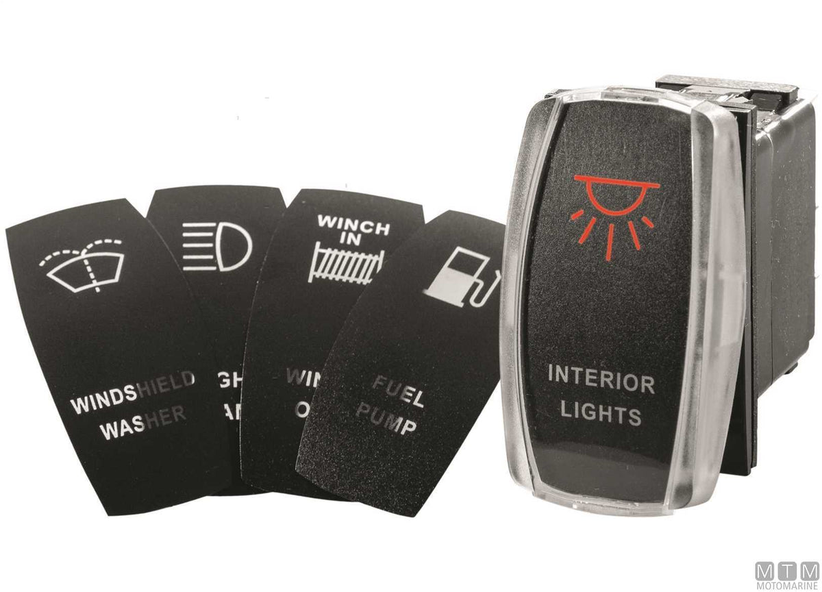 Rocker switch label ON-OFF 5 terminals - original photo Motomarine Srl