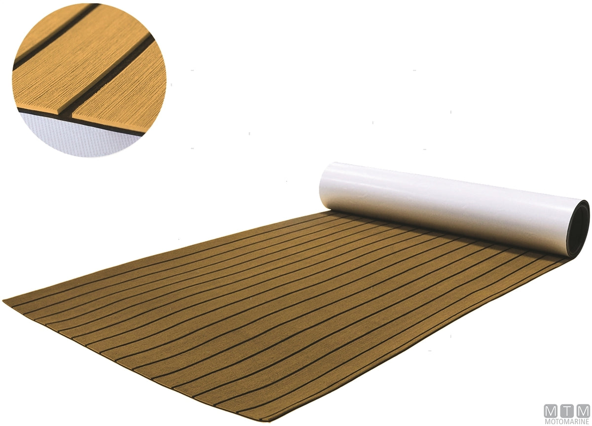 Milled EVA Deck covering 200x100 cm teak - original photo Motomarine Srl