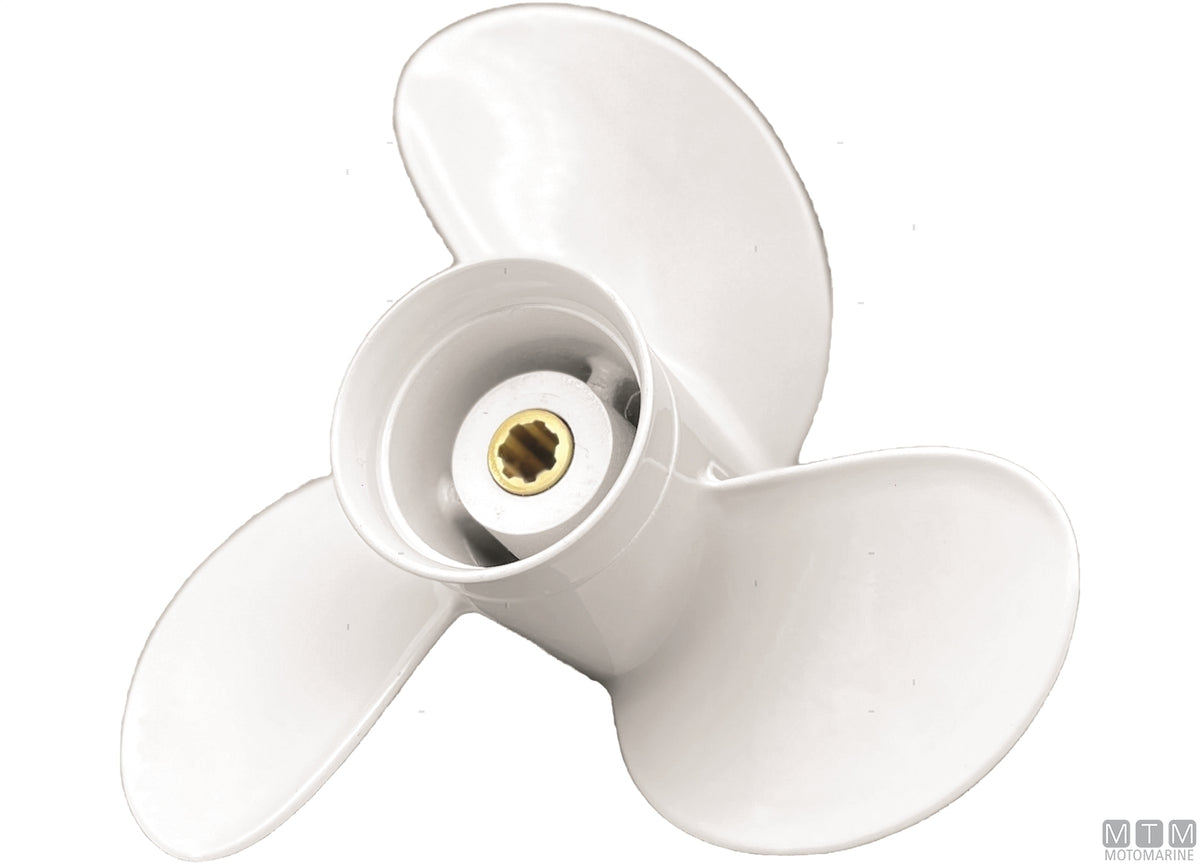 Alice propeller for Yamaha, 3 blades, aluminium, 8 1/2x7 1/2 - original photo Motomarine Srl