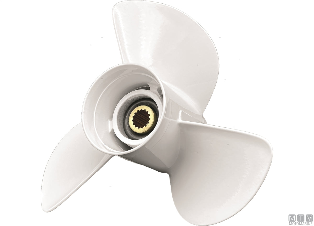 Alice propeller for Yamaha, 3 blades, aluminium, 13 5/8x14 - original photo Motomarine Srl
