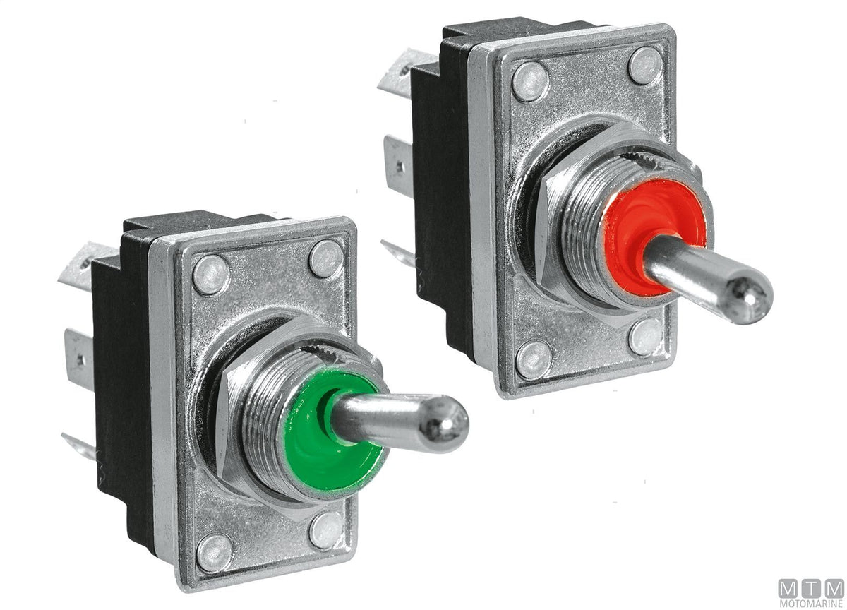 Toggle switch ON-OFF with LED 20 A 6 terminals - original photo Motomarine Srl