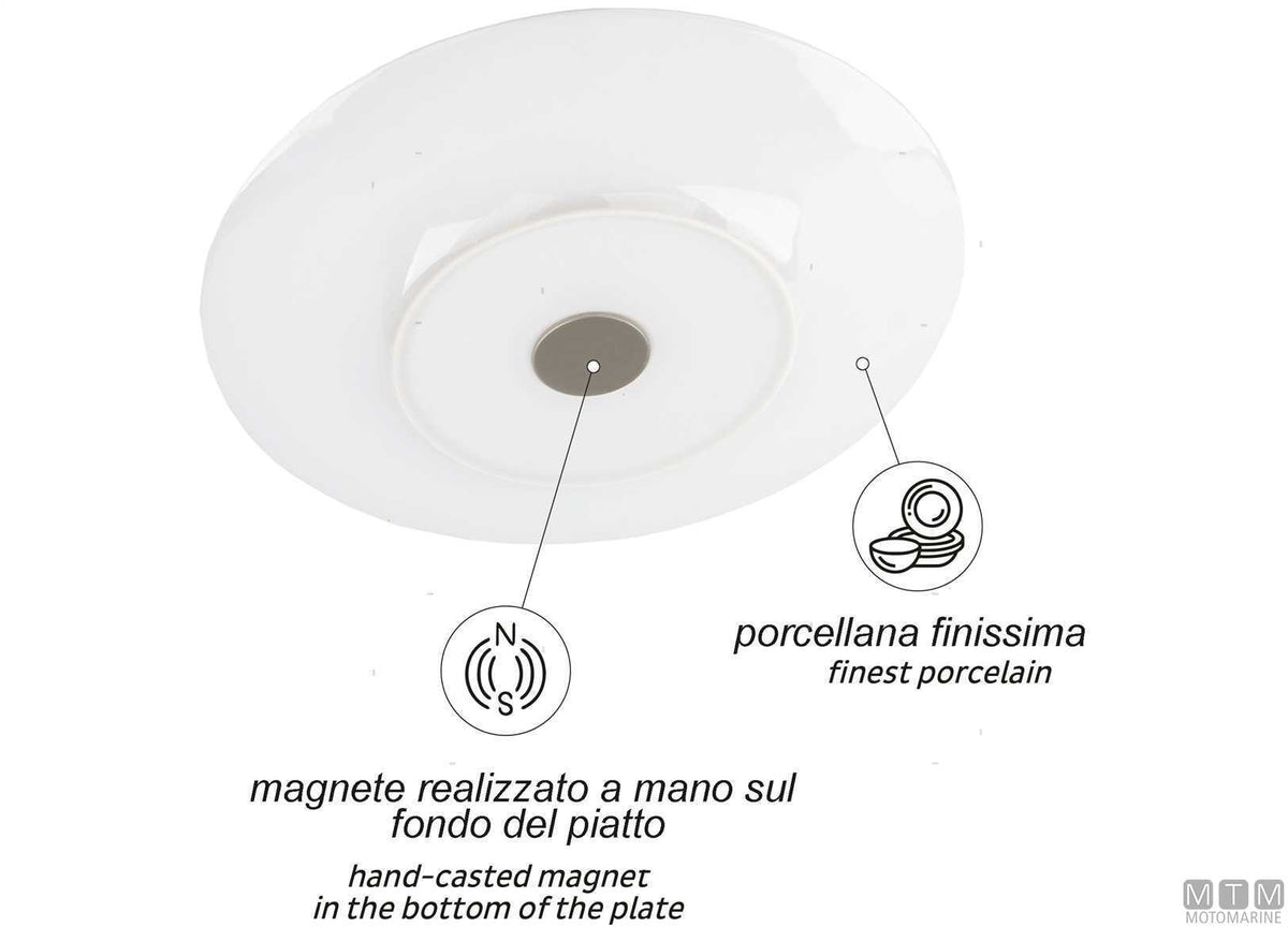 Silwy set of 2 magnetic porcelain dinner plates Ocean - original photo Motomarine Srl