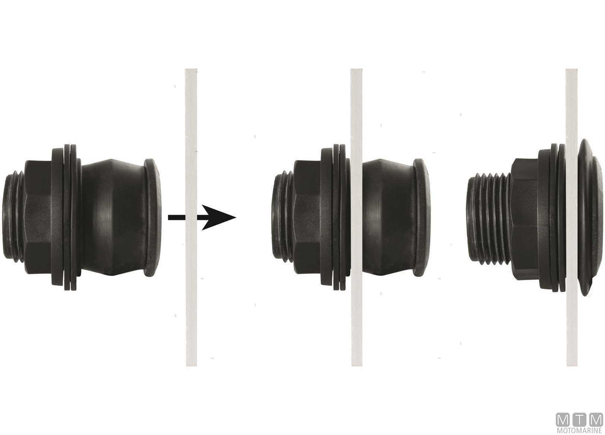 BD Fast fitting for water tanks 3/4" polypropylene - original photo Motomarine Srl