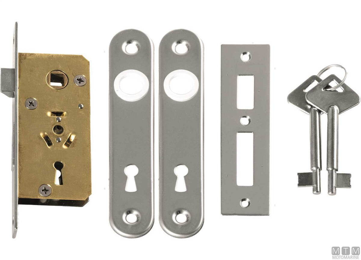 Left-hand mortise lock with keys 4021 chromed brass - original photo Motomarine Srl