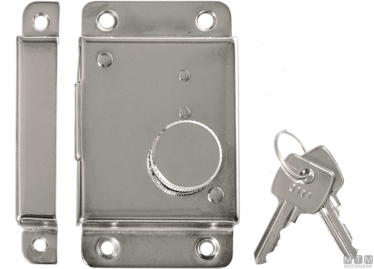 Surface-mounted lock 2-hand with keys 3656B h25 chromed brass - original photo Motomarine Srl