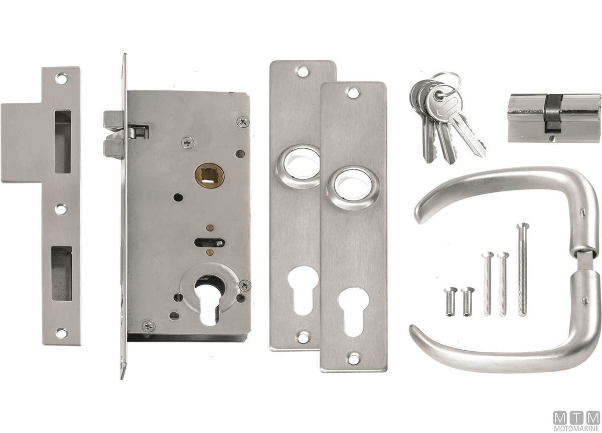 Right-hand anti-vibration lock with keys 2035 chromed brass - original photo Motomarine Srl