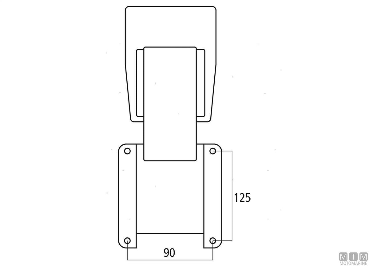 Pantograph engine bracket <6 HP stainless steel and plastic - original photo Motomarine Srl