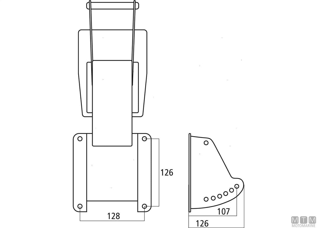 Adjustable pantograph engine bracket <20 HP stainless steel and wood - original photo Motomarine Srl