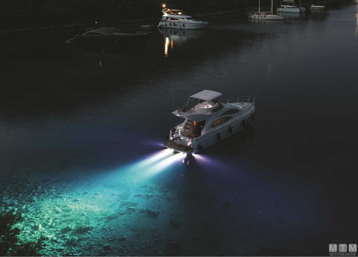 Blue Equator MSR0640 LED underwater light in bronze Ø99 mm - original photo Motomarine Srl