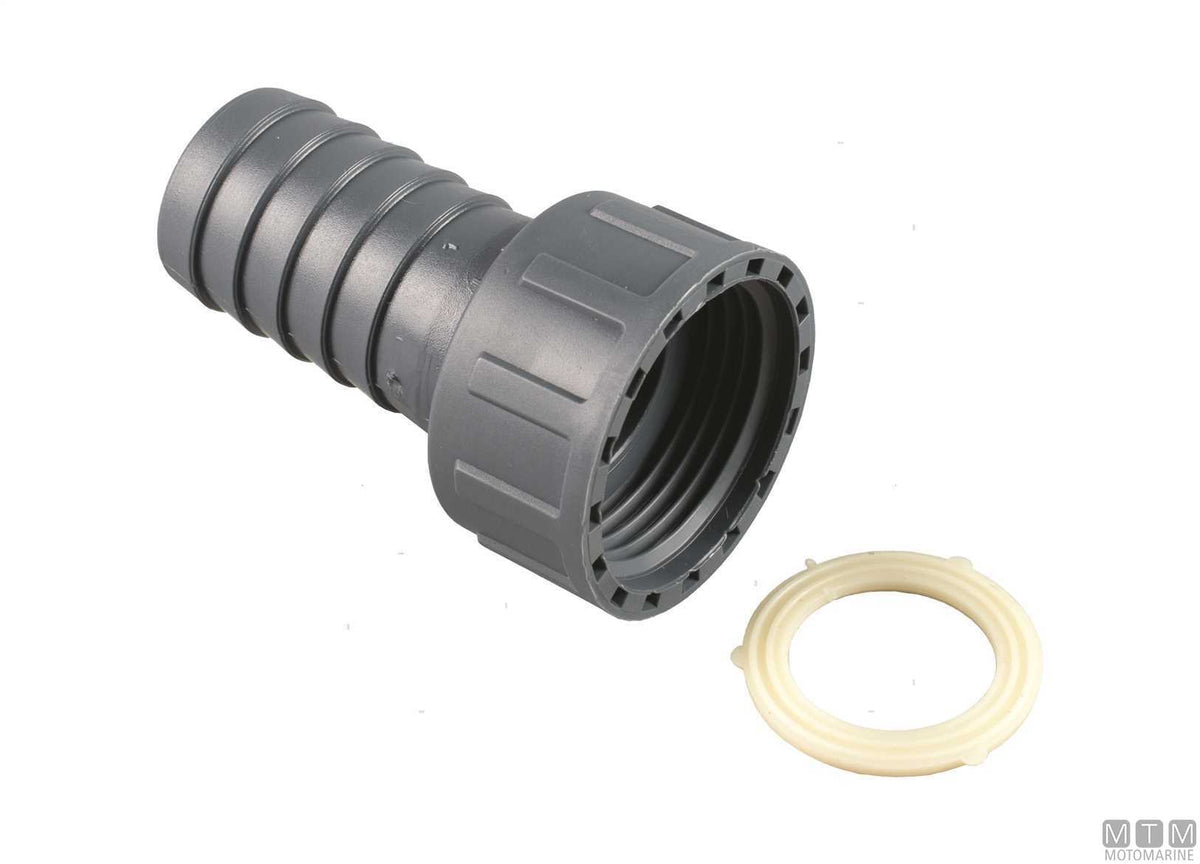 Hose barb with female union nut 3/4 x 16 mm, glass-reinforced polypropylene - original photo Motomarine Srl
