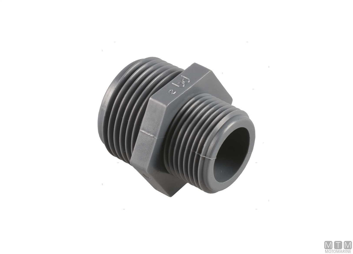 Reducing nipple 1/2x3/8 fibreglass-reinforced polypropylene - original photo Motomarine Srl