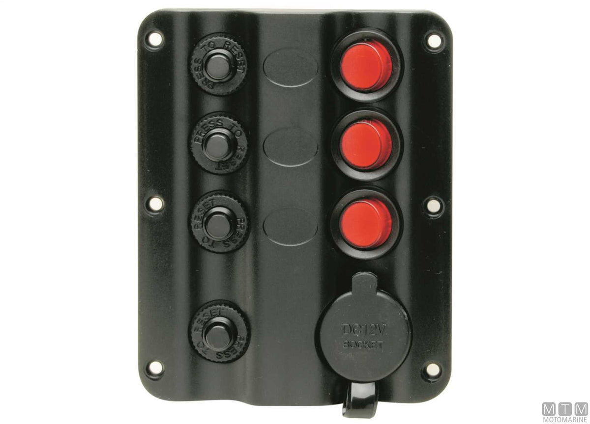Panel with push-button switches, 6 positions, 160x100 mm - original photo Motomarine Srl
