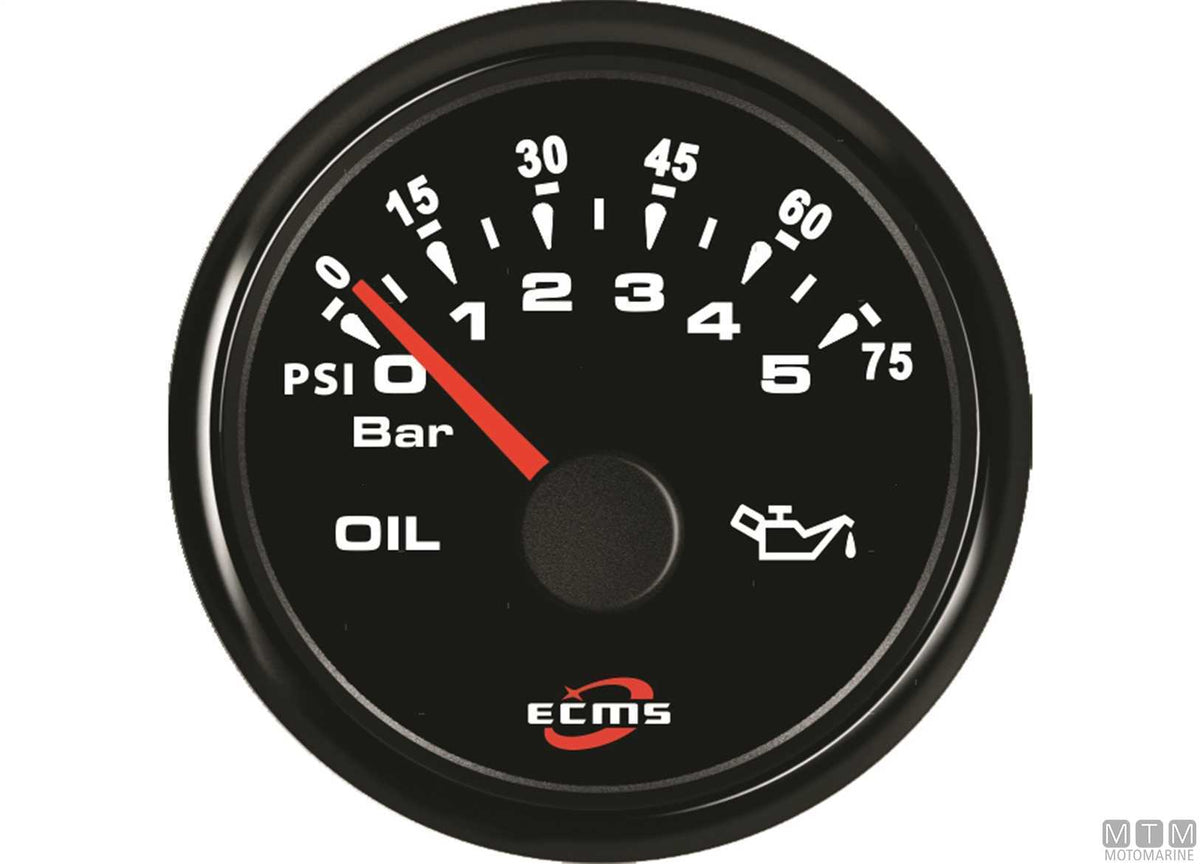 Pressure gauge 5 bar All Black - original photo Motomarine Srl