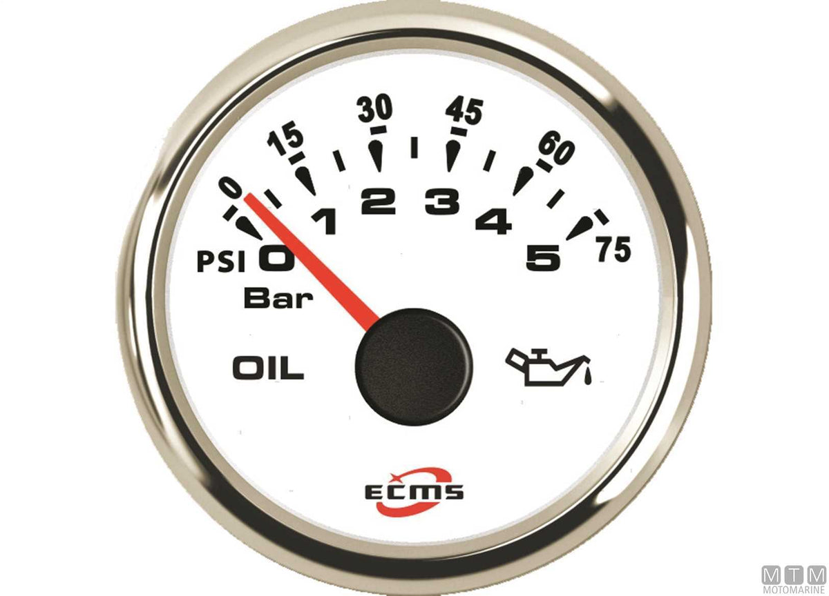Voltmeter 8-32 V White/Chrome - original photo Motomarine Srl