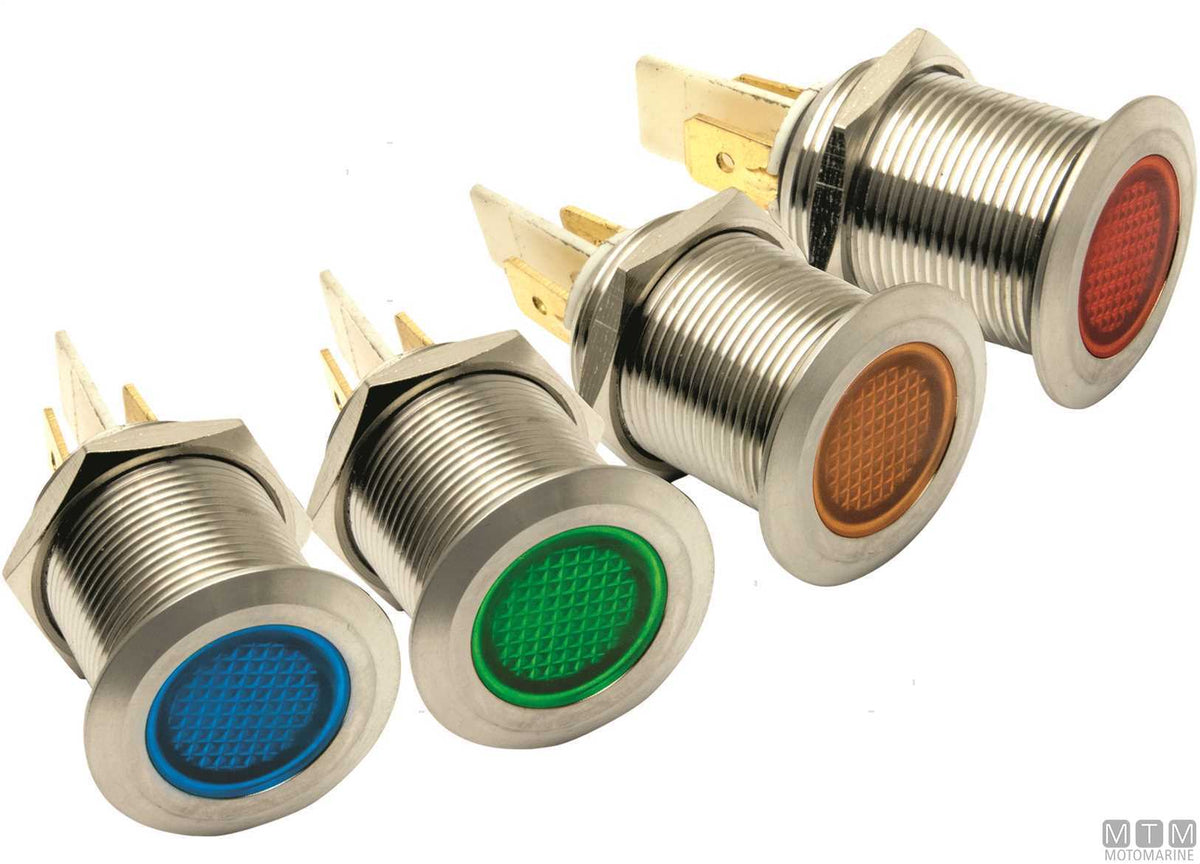 Yellow LED indicator 24V Ø19 mm - original photo Motomarine Srl
