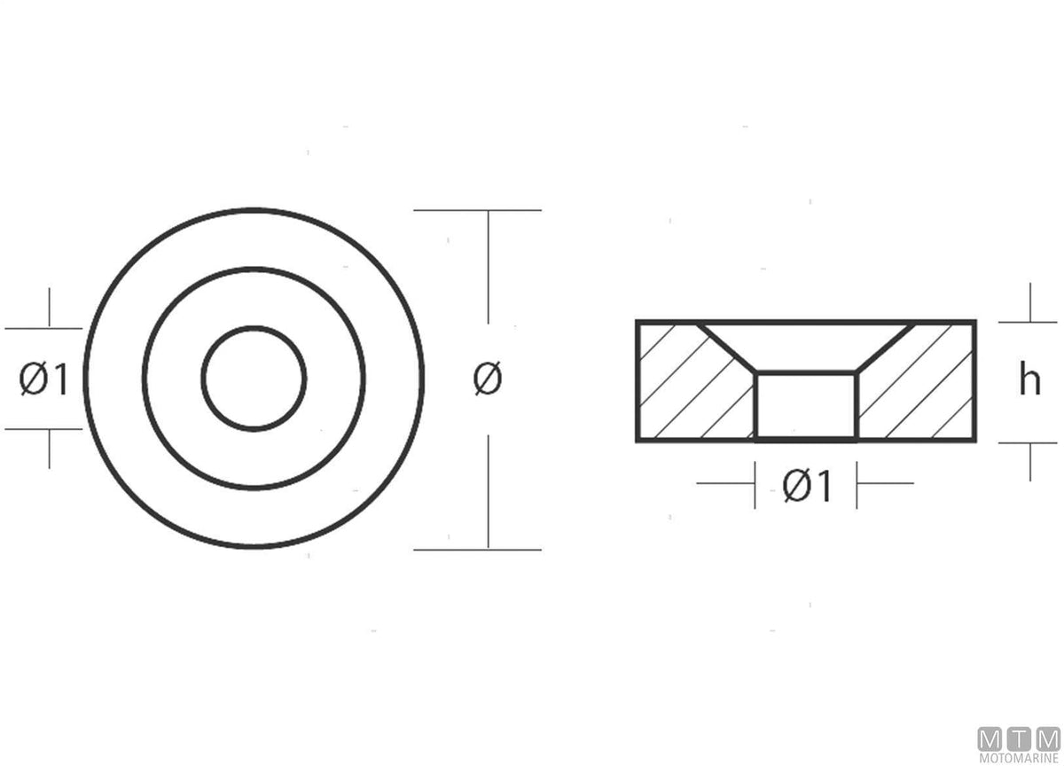 Washer anode for Mercury 824 2.2-3.3 HP, zinc - original photo Motomarine Srl