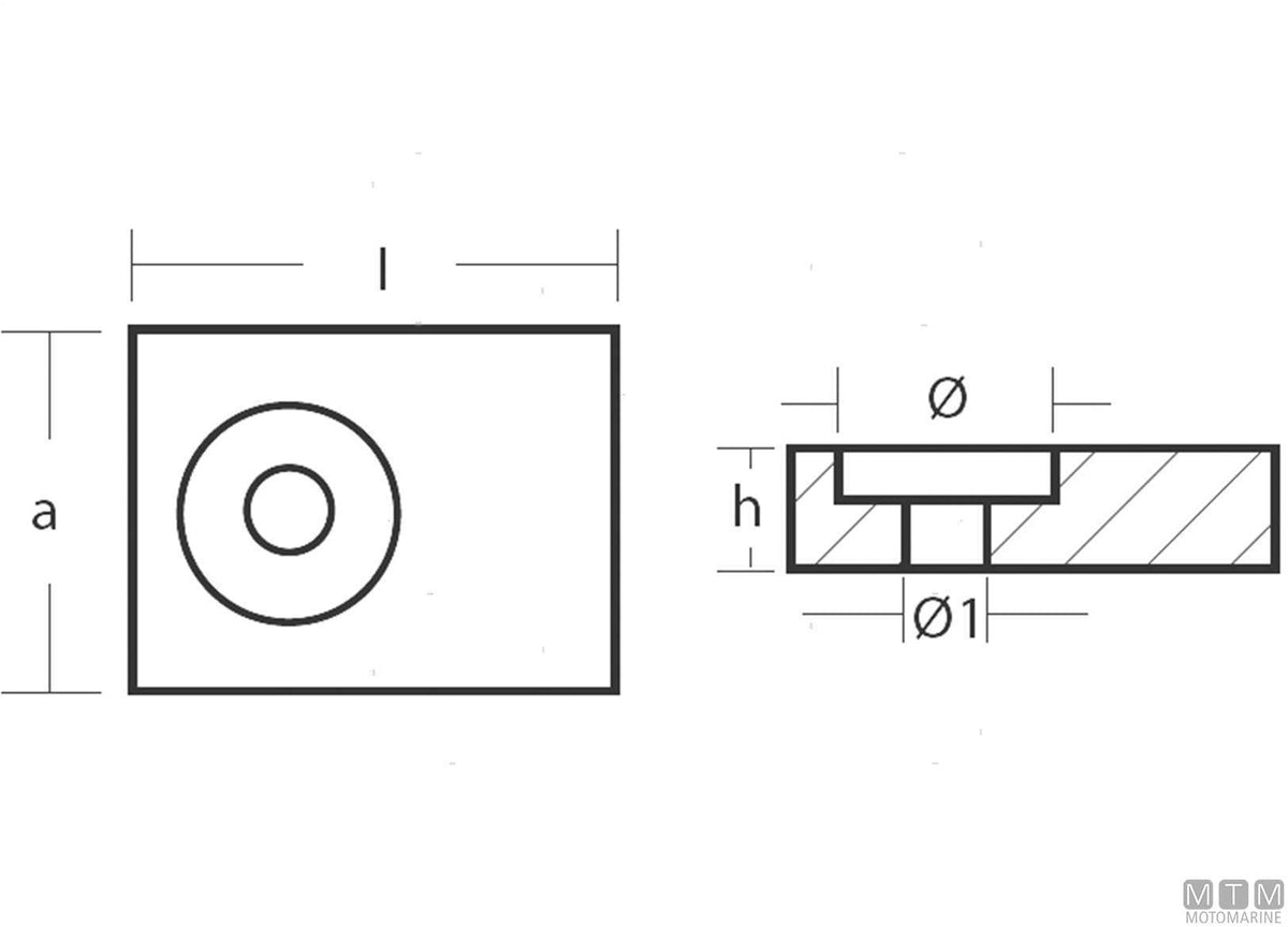 Plate anode for Suzuki 25-115 HP in zinc - original photo Motomarine Srl