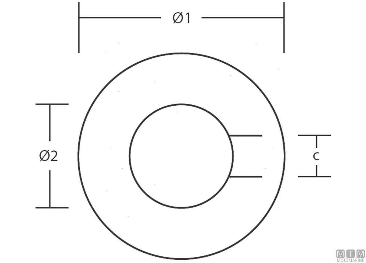 Stainless steel washer Ø38 mm - original photo Motomarine Srl