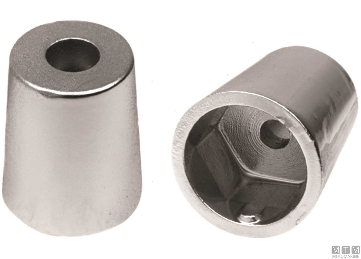 Nose cone anode with hexagonal fitting Ø60 mm zinc - original photo Motomarine Srl