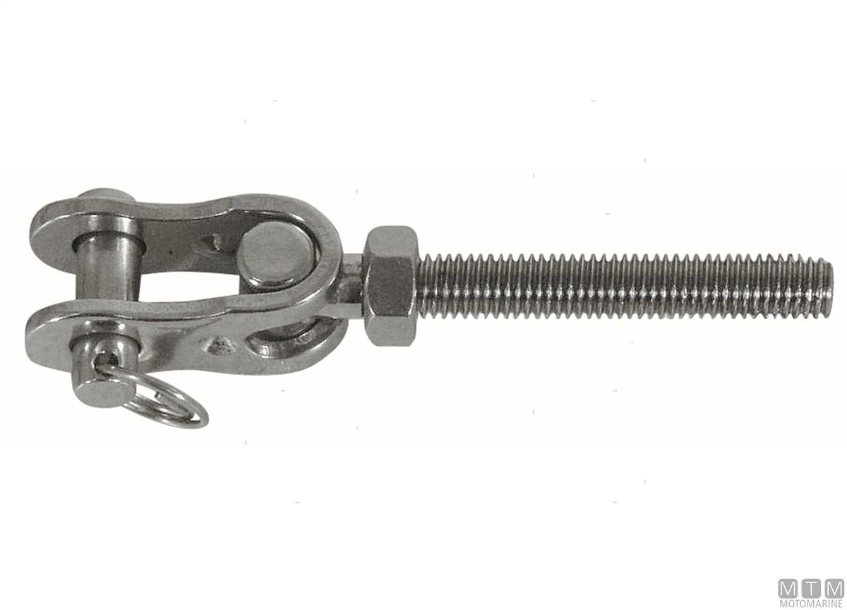 Right-hand thread articulated fork terminal M6 stainless steel 316 - original photo Motomarine Srl