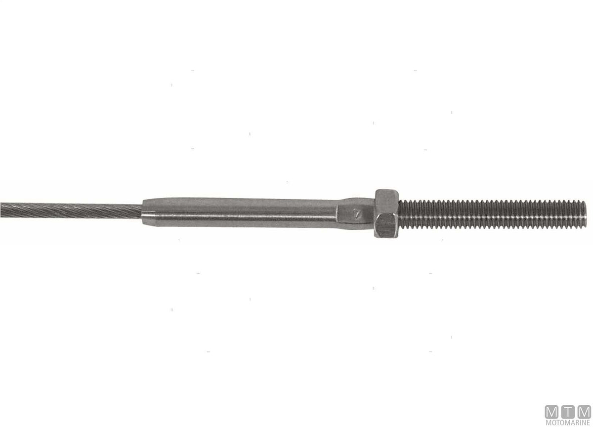 Right-hand swage terminal M6 for Ø3 mm wire stainless steel 316 - original photo Motomarine Srl