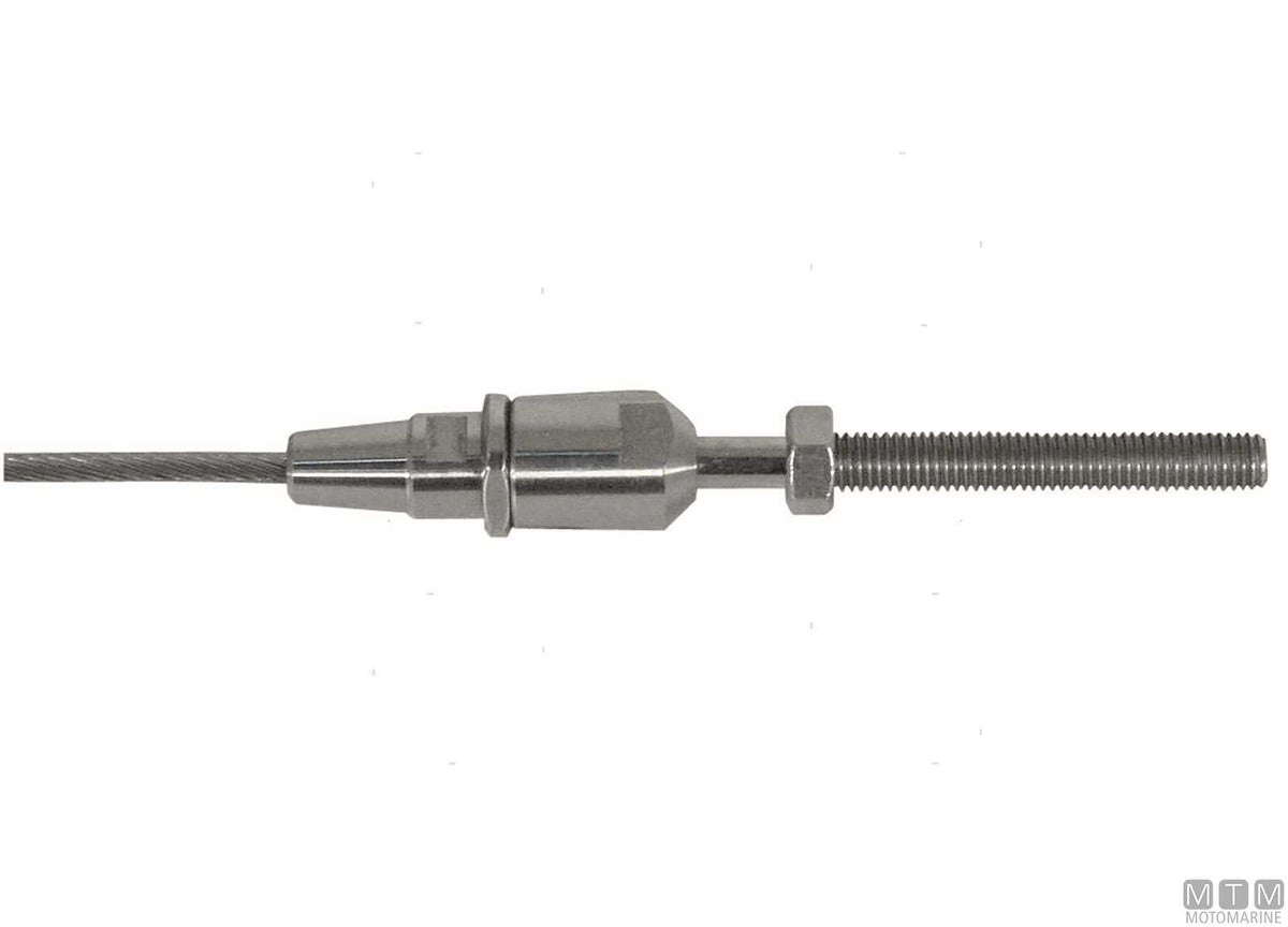 Right-hand quick terminal M12 for Ø6 mm wire stainless steel 316 - original photo Motomarine Srl