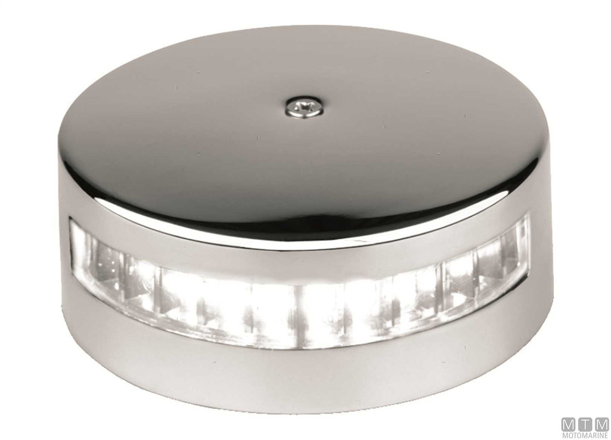 Pair of red and green UFO LED bow navigation lights in stainless steel - original photo Motomarine Srl