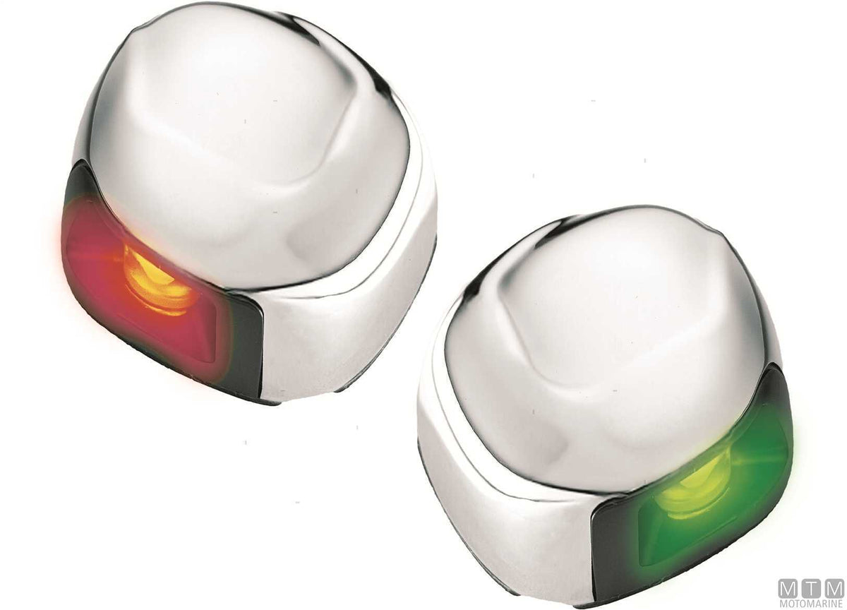 Combined red/green LED bow navigation light in stainless steel - original photo Motomarine Srl