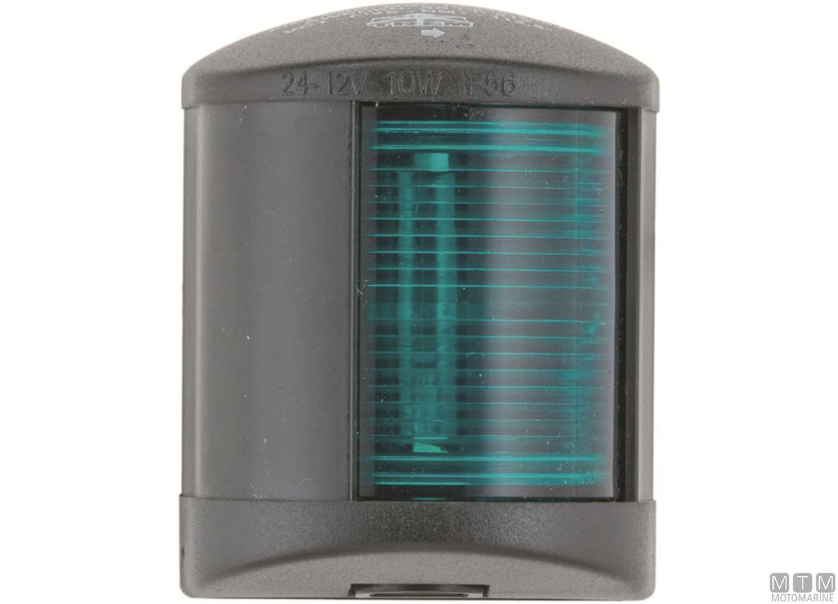 LED navigation sidelight, green, Midi, black, 58x74 mm - original photo Motomarine Srl