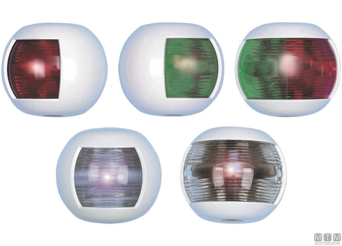 Combined red/green navigation light LED half-dome white 70x63 mm - original photo Motomarine Srl