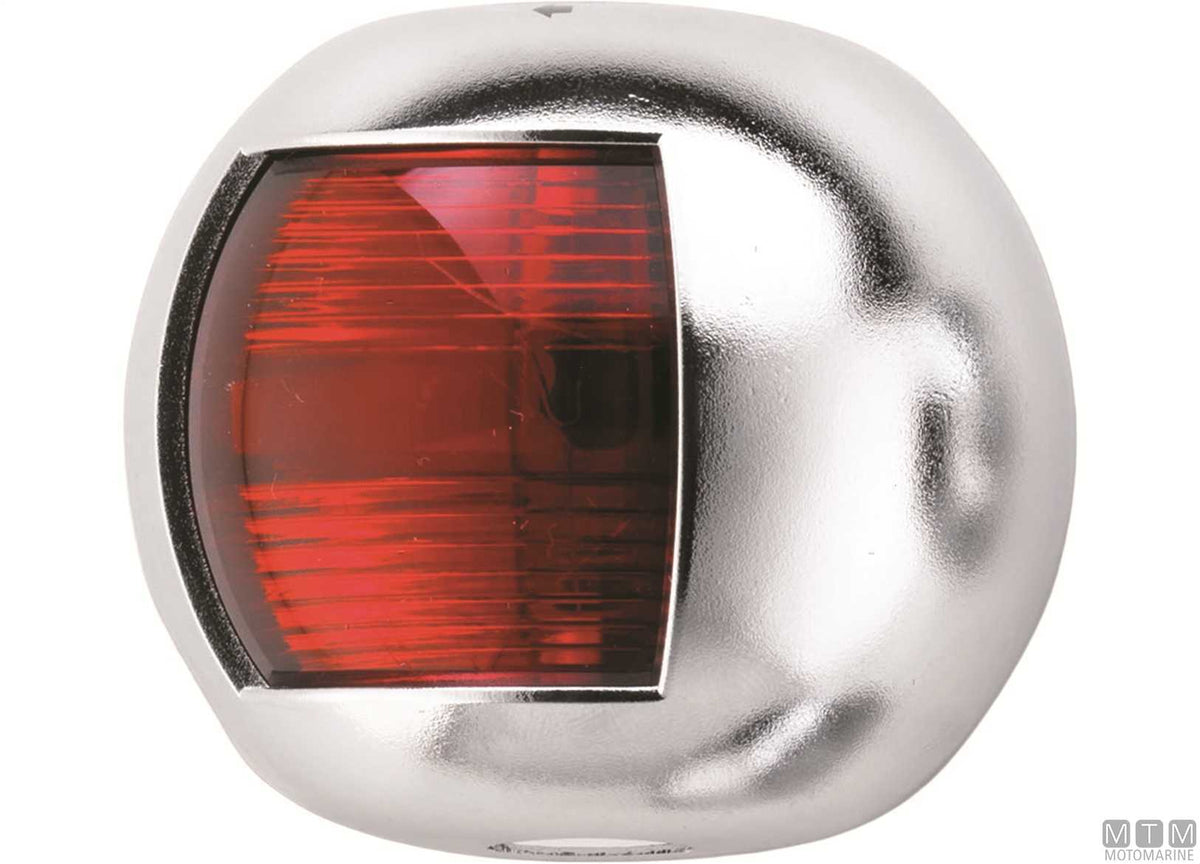 Red side navigation light LED half-dome stainless steel 70x63 mm - original photo Motomarine Srl