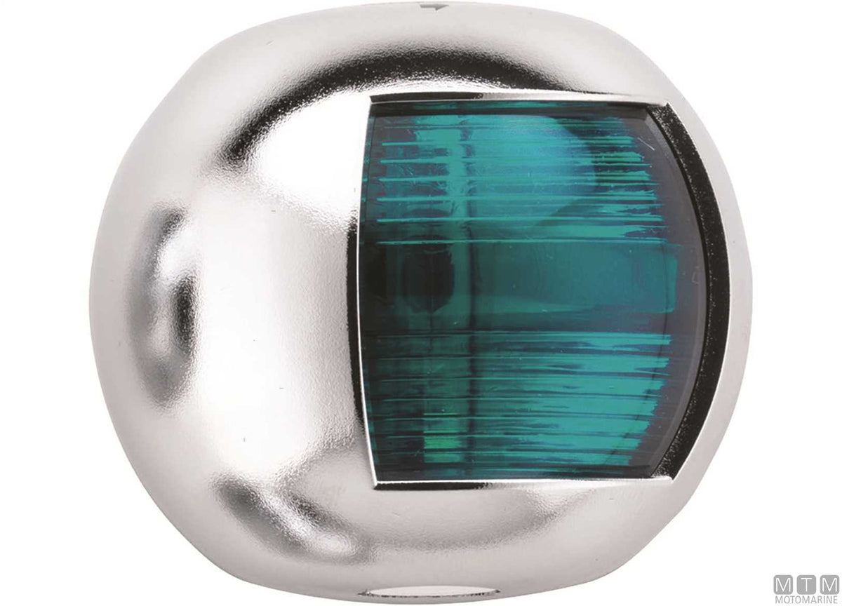 Red side navigation light LED half-dome stainless steel 70x63 mm - original photo Motomarine Srl