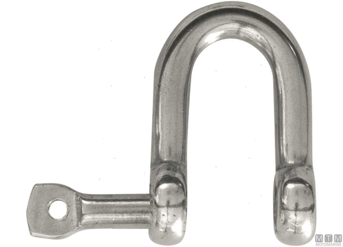 Straight shackle Ø4 mm stainless steel 316 captive pin - original photo Motomarine Srl
